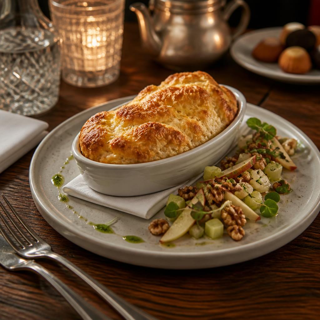 Twice baked Gruyère cheese soufflé