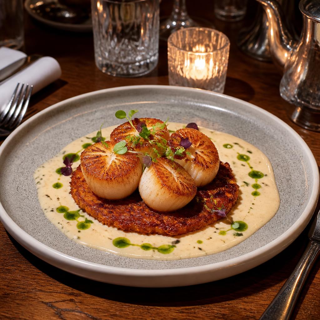 Pan fried scallops